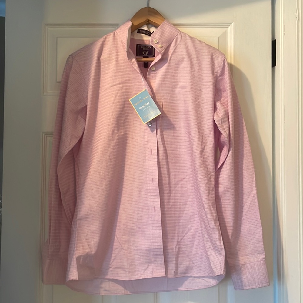 Pink Equestrian Show Shirt with two collars